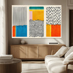 Canvas Print Wall Art Abstract Illustration Art Boho, Framed Abstract Boho Art