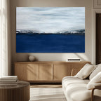 Navy Blue Abstract Wall Art Canvas Print