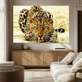 Blue-Eyed Leopard Canvas Wall Art, Framed Animal Print, Fierce and Bold Decor for Living Rooms