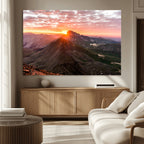 Mountain Sunrise Wall Art | Framed Alpine Ridge Canvas