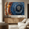 Framed Abstract Tree Ring Wall Art Print, Natural Rustic Wood Grain Canvas Print