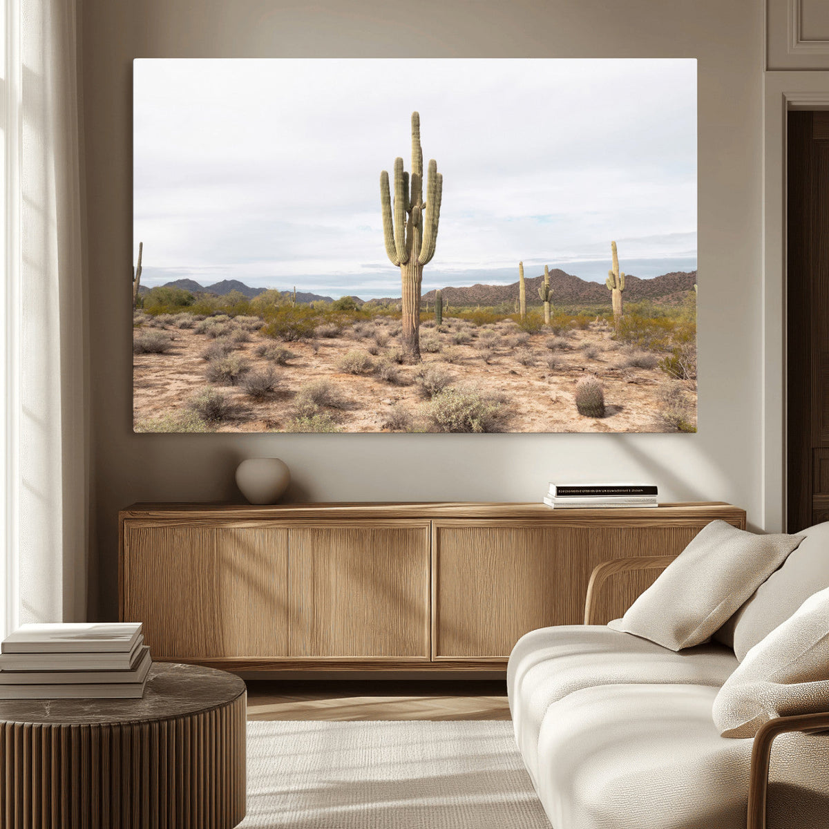Saguaro Cactus Wall Art | Framed Desert Canvas Artwork