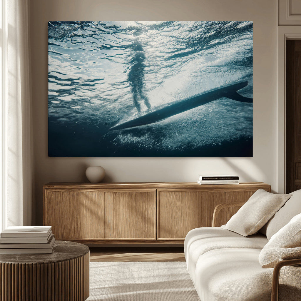 Underwater Surf Wall Art | Framed Ocean Wave Canvas Artwork
