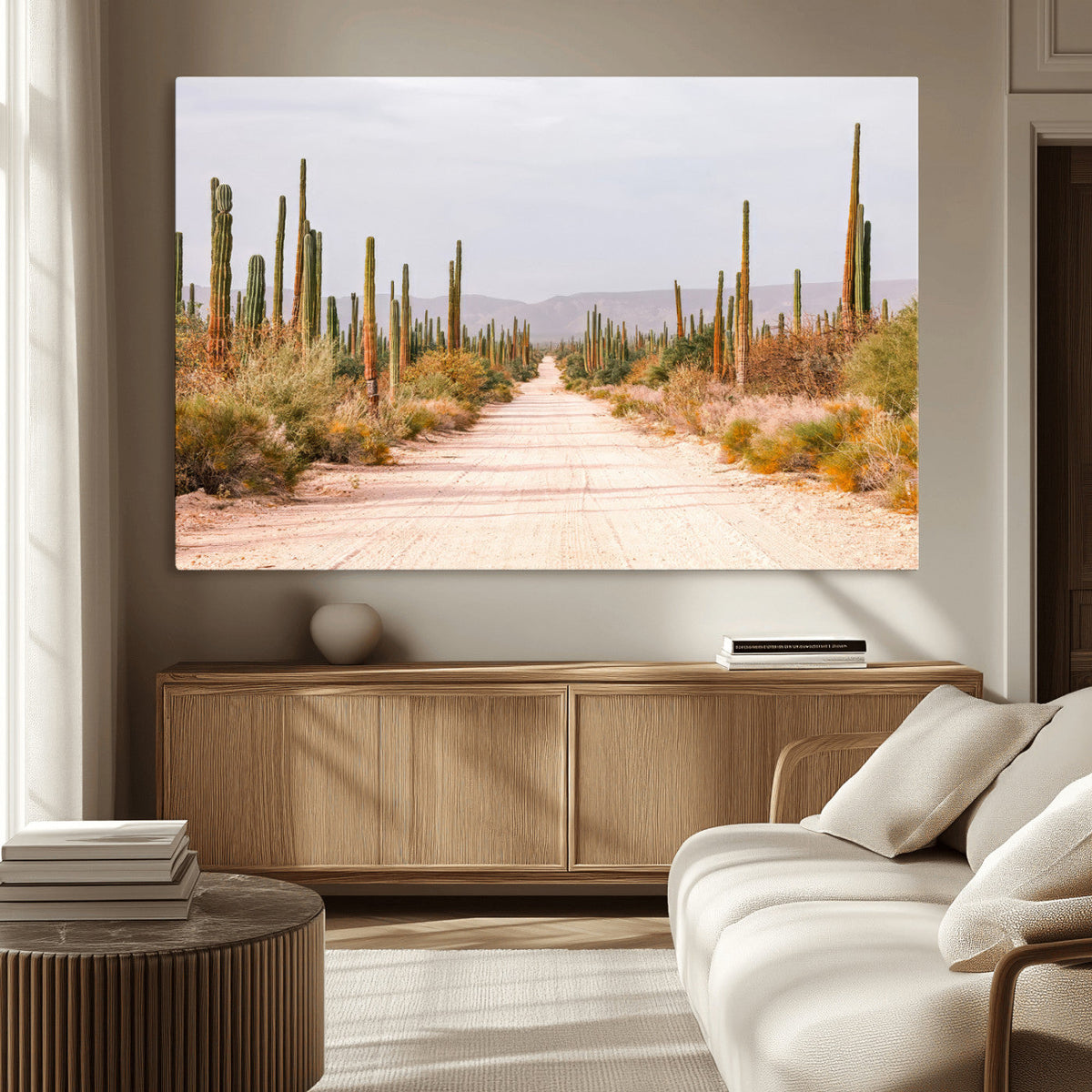 Desert Cactus Wall Art | Framed Southwestern Canvas Artwork