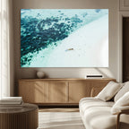 Minimal Beach Wall Art | Framed Ocean Swimming Canvas
