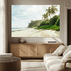 Relaxing Beach Wall Art Canvas Print, Framed Ocean View Coastal Serenity