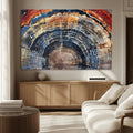 Tree Rings Wall Art Canvas Print, Framed Petrified Wood Art, Modern Rustic Decor