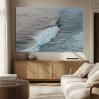 Ocean Waves Wall Art Canvas Print, Framed Coastal Serenity Surf Scene