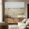 Bison Herd Wall Art Canvas Print, Framed Western Ranch Nature Scene