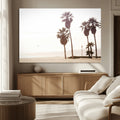 Coastal Light Wall Art Canvas Print, Framed Relaxing Shoreline Art, Minimalist Ocean Tropical Decor