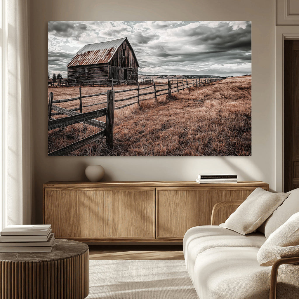 Rustic Weathered Barn Wall Art Canvas Print