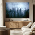 Foggy Pines Misty Forest Wall Art Print