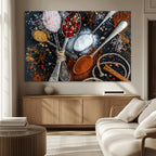 Spices and Seasonings Canvas Wall Art | Colorful Triptych Kitchen Decor
