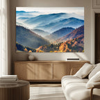 Misty Mountain Sunrise Triptych Canvas Print | Autumn Landscape Wall Art
