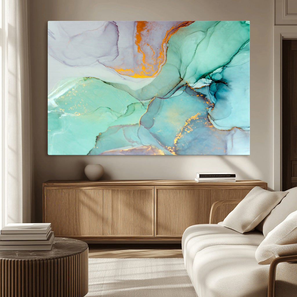 Colorful Marble Fluid Effect Canvas Wall Art Print