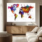 World Map Canvas Print | Detailed Map of the World Wall Art