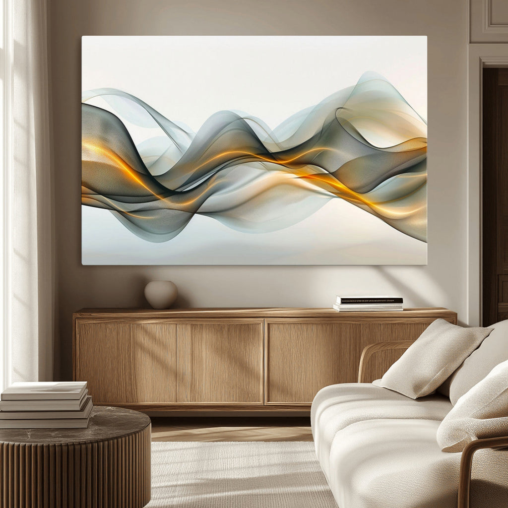 Abstract Wave Canvas Wall Art | Fluid Contemporary Elegance in Motion