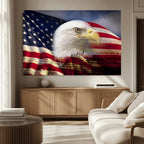 American Flag Eagle Symbol Wall Art Canvas Print, Patriotic American Flag Eagle Wall Art