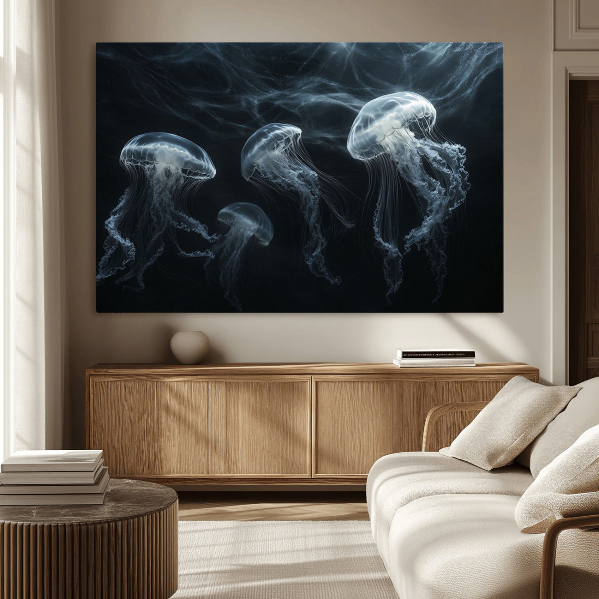 Jellyfish Wall Art Canvas Print, Elegant Wall Decor