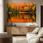 Forest Reflection Art | Autumn Forest Reflection Wall Art | Triptych Canvas Print