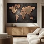 World Map Canvas Print | Framed Travel Map Wall Art for Couples
