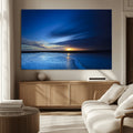 Blue Sunset Ocean Canvas Wall Art Print | Serene Coastal Horizon