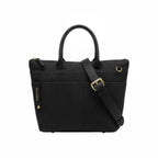 Dot Tote | Black Washed Canvas + Black Leather