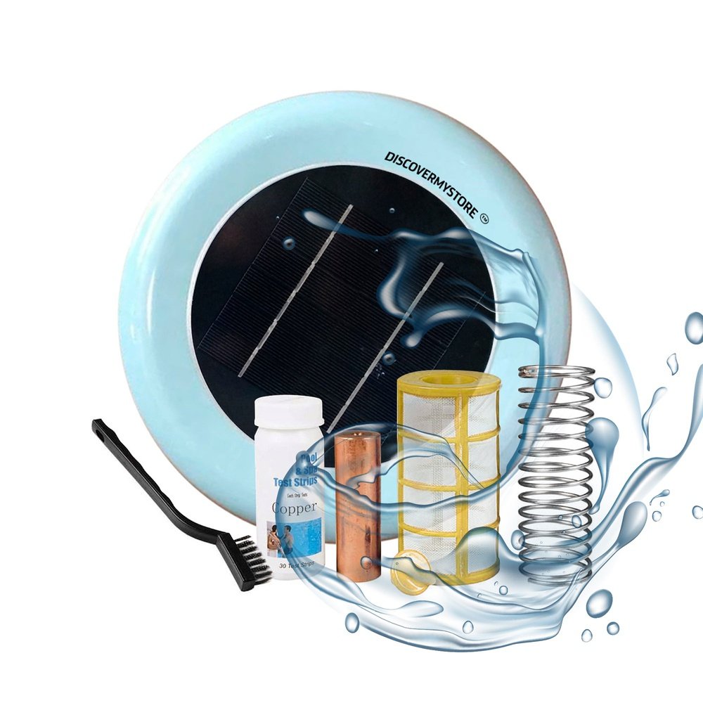Solar Pool Ionizer for High Capacity Swimming Pools Reduces Chlorine