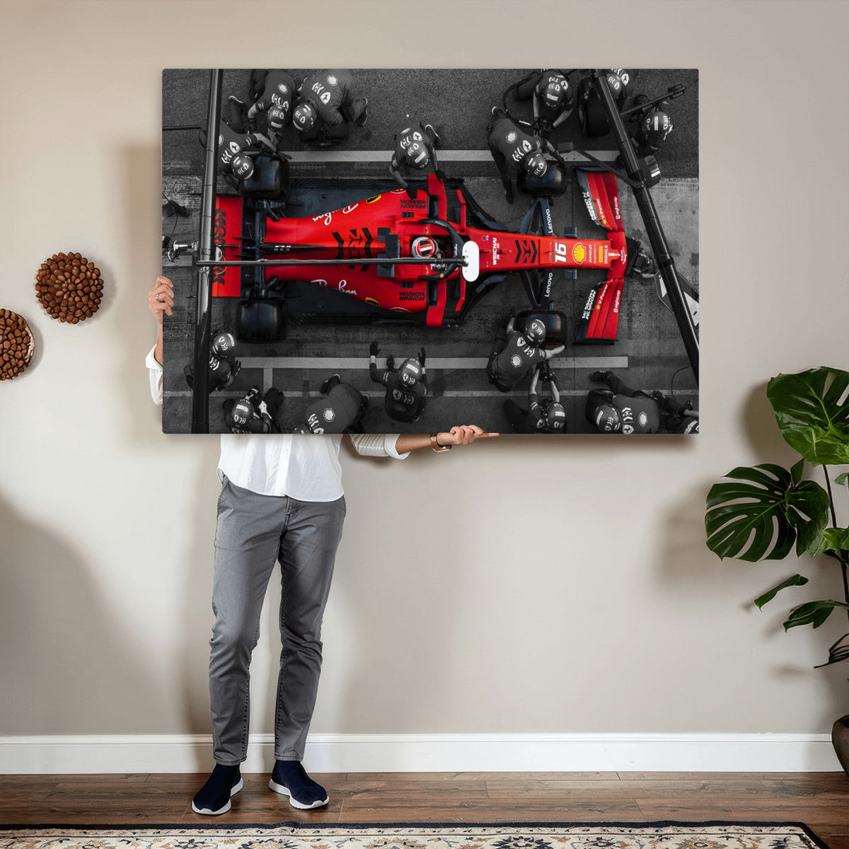 Ferrari Pit Stop Canvas Wall Art | Precision and Speed