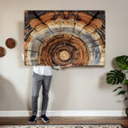Tree Rings Wall Art Canvas Print, Rustic Wood Grain