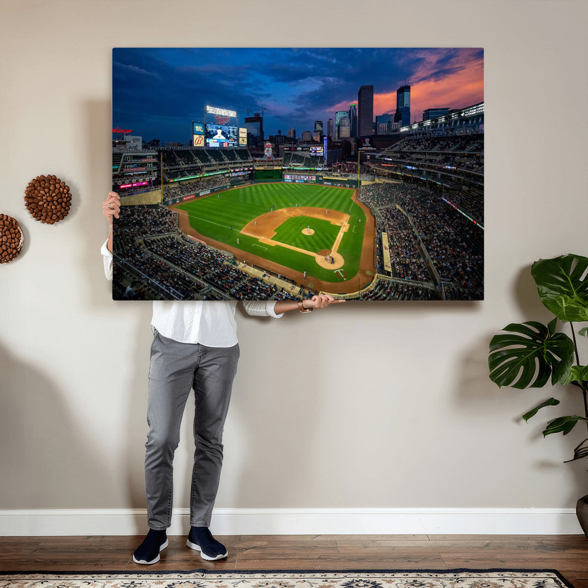 Target Field Wall Art Canvas Print, Baseball Stadium Scene