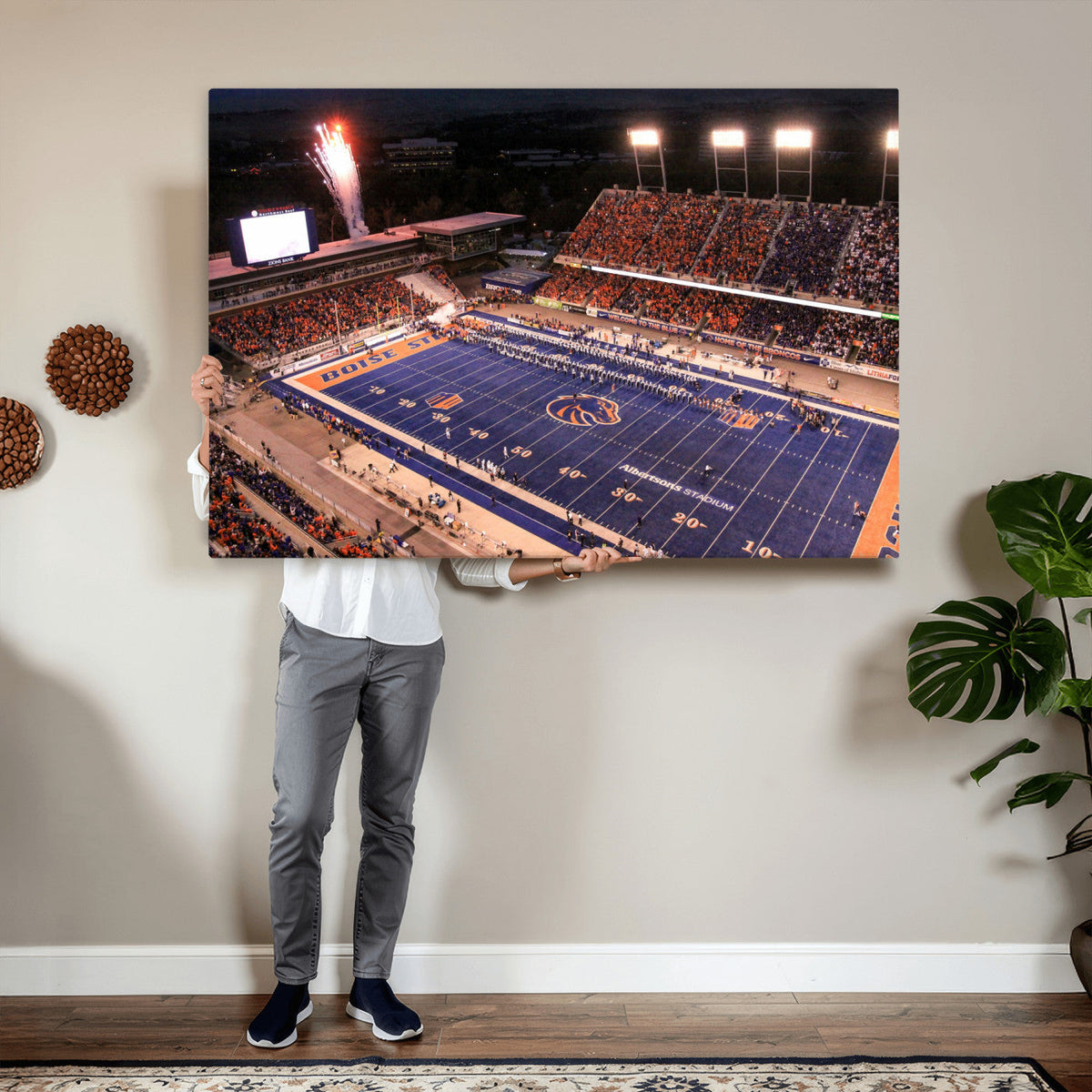 Boise State Broncos Albertsons Stadium Wall Art Canvas Print