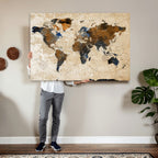 World Map Canvas Art Print | Framed Travel Map Wall Art