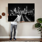 Atlanta Skyline Wall Art Canvas Print, Atlanta Downtown Night Cityscape