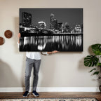 Austin Skyline Wall Art Canvas Print, Austin Downtown Night Cityscape
