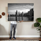 Chicago Wall Art Canvas Print, Chicago City Downtown Night Cityscape