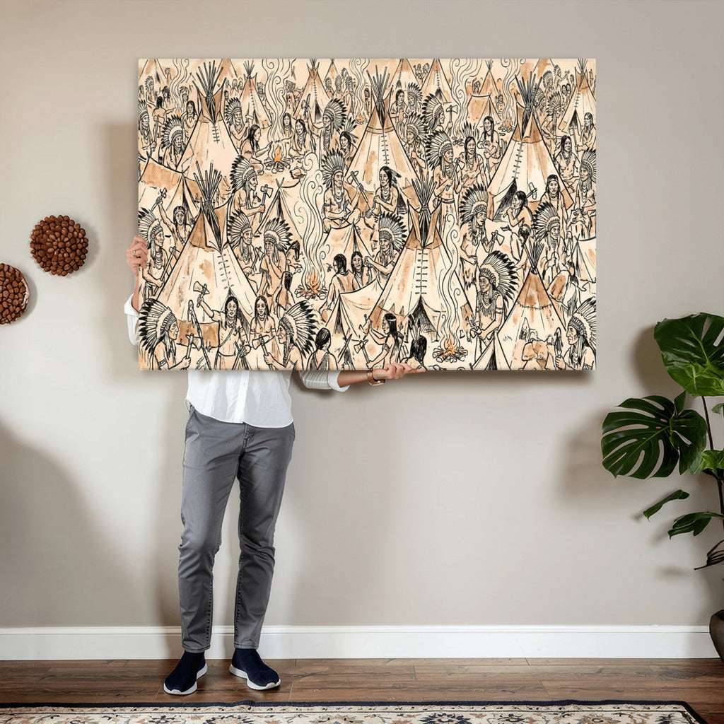 Native American Indian Wall Art Canvas Print
