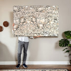 Abstract Bison Wall Art Canvas Print, Abstract Animal Art for Cabin Decor