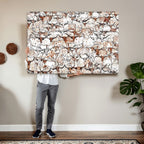 Abstract Longhorn Herd Wall Art Canvas Print