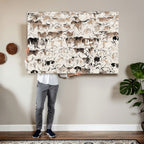Abstract Texas Cow Canvas Print for Cabin and Western Home Decor