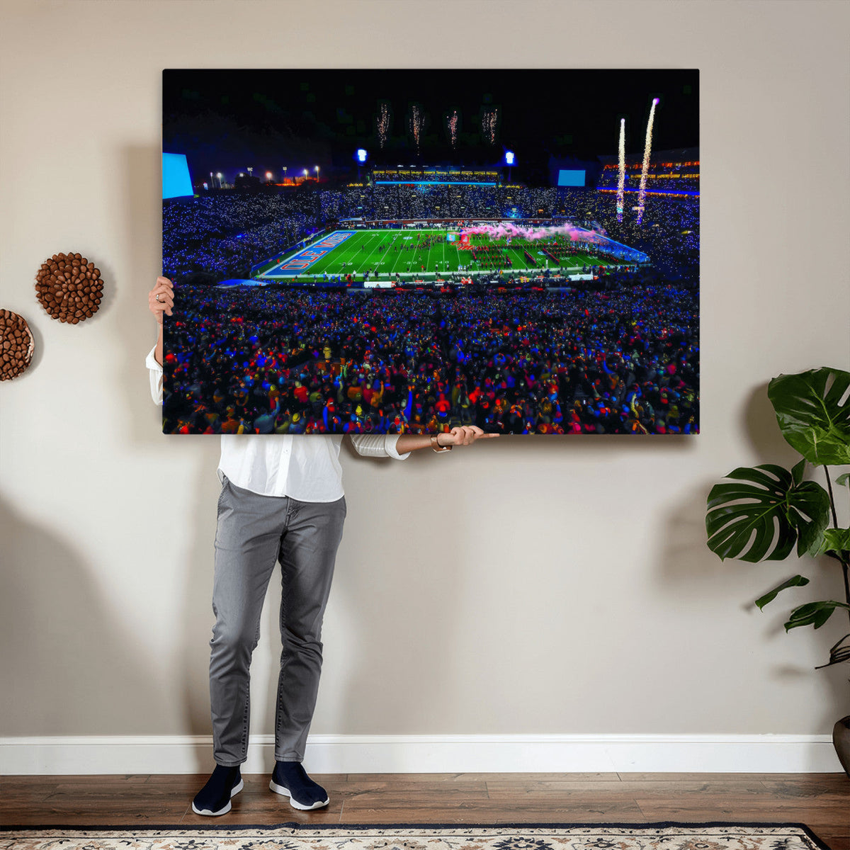 Ole Miss Rebels Vaught Hemingway Stadium Wall Art Canvas Print