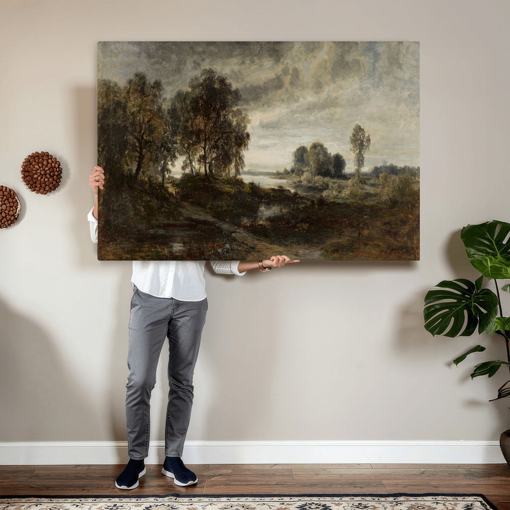 Adolf Dressler Landscape of the Oder River Wall Art Canvas Print