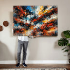 Lyrical Abstract Wall Art Canvas Print, Orange Blue Abstract