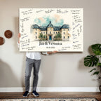 Wedding Venue Guest Book Canvas, Personalized Venue Drawing Sign