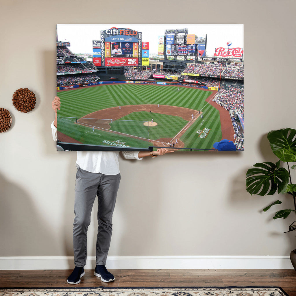 New York Mets Baseball Team Print, Citi Field Baseball Stadium Wall Art