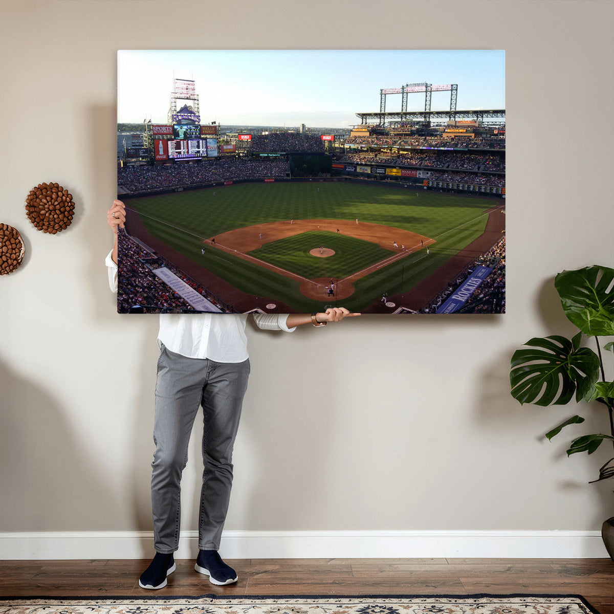 Colorado Rockies Coors Field Wall Art Canvas Print, MLB Baseball Stadium