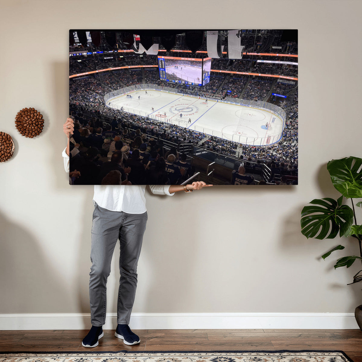 Amalie Arena Florida Wall Art Canvas Print, NHL Hockey, Framed and Ready to Hang