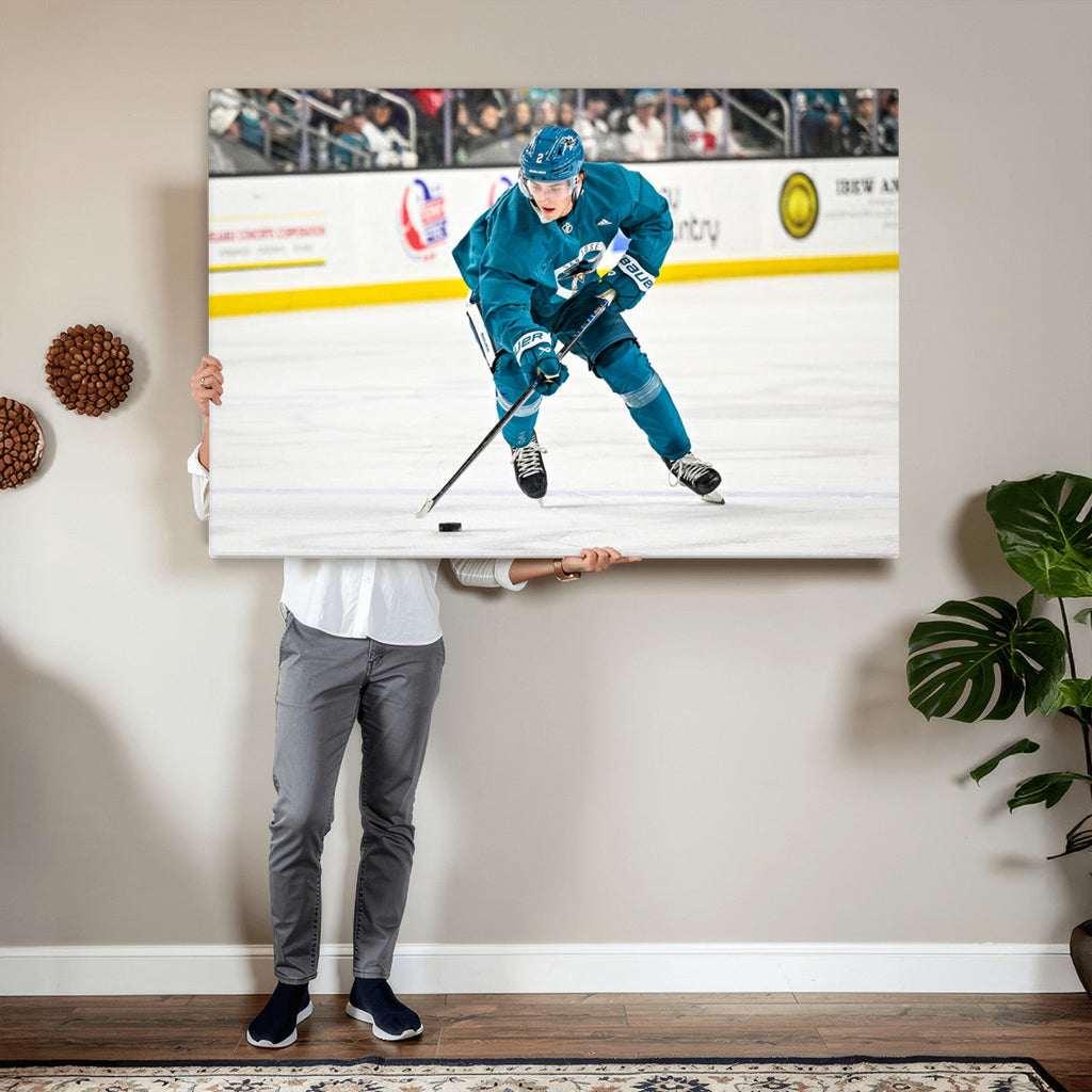 San Jose Sharks Ice Hockey Player Wall Art Canvas Print