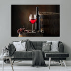 Red Wine and Bottle Canvas Print