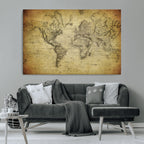 Push Pin World Map Canvas Print | Travel Tracker Wall Art